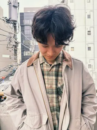 ミディアム パーマ メンズ パーマ/藤沢 湘南/HYOのヘアスタイル