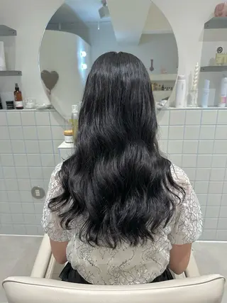 ロング パーマ soöze所属・sena/博多/ コテ巻き風パーマのヘアスタイル