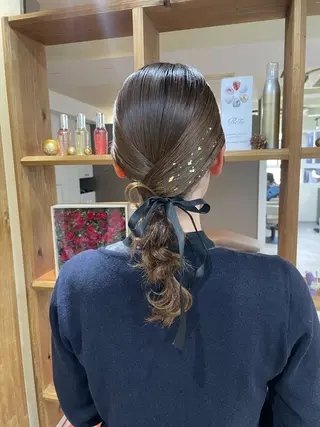 セミロング ヘアアレンジ 韓国風パーマ/ヘア セット/店長みづきのヘアスタイル