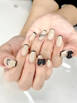 ネイル I-nailロング /ワンホン/キラキラのネイルデザイン