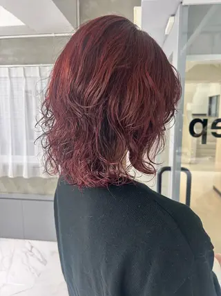 ミディアム カラー パーマ にった みずきのヘアスタイル