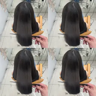 ミディアム カラー 髪質改善× ハイライト溝江のヘアスタイル