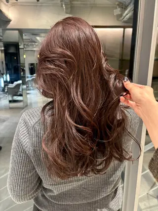 ロング カラー M.SLASH 表参道所属・透明感カラー/パーマ オレンジmiyo⭐️のヘアスタイル