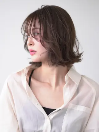 ミディアム 新免世翔/ レディースモデル募集のヘアスタイル