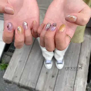 ネイル なんば堀江/育爪施術 ニュアンス✻Kaphのネイルデザイン