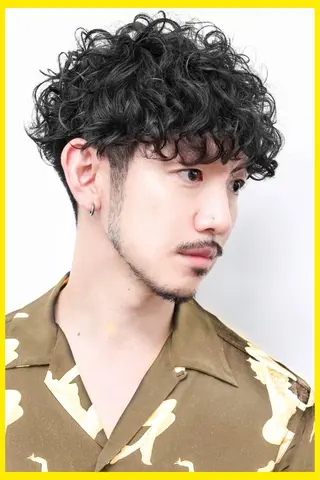 ショート パーマ ヘアアレンジ メンズ Breath beauu Kobe 神戸 三宮【ブレス ボー コウベ】所属・二ツ石 舞幸のヘアスタイル