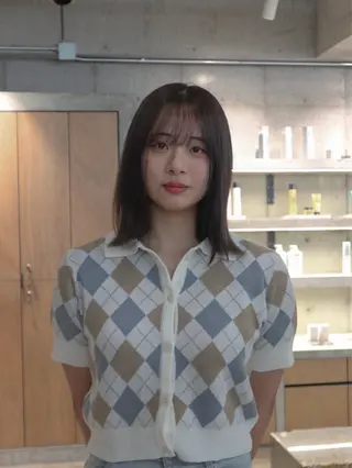 ミディアム カラー 中川 楓馬のヘアスタイル