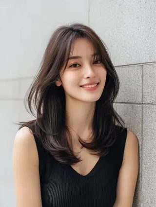 セミロング カラー 佐藤 万倫💞⭐️のヘアスタイル