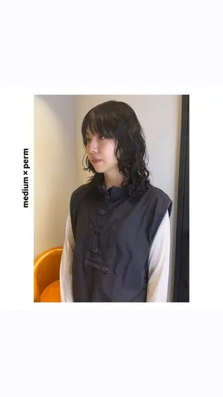 ミディアム パーマ rewards成城学園前店所属・hiro【沿線で叶う 似合わせhair】のヘアスタイル