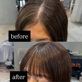 セミロング こうき/前髪割れ癖 改善/カット/カラーのヘアスタイル