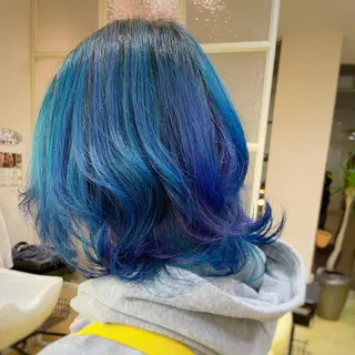 セミロング カラー デザインカラー/ 推しの配色　肥後のヘアスタイル