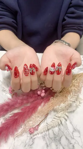 ネイル はな💎ネイル ワンホン、長さ出しのネイルデザイン