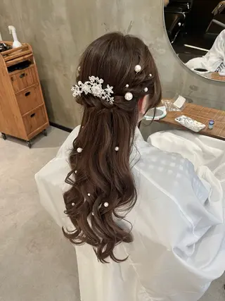 ロング ヘアアレンジ Noele hair atelier(ノエルヘアアトリエ)所属・北上ゆい/個性派/ ナチュラルアレンジのヘアスタイル