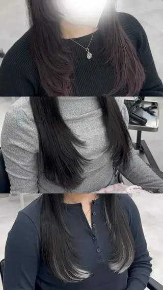 カラー 羽エクステ/シール エクステ/横浜駅5分のヘアスタイル