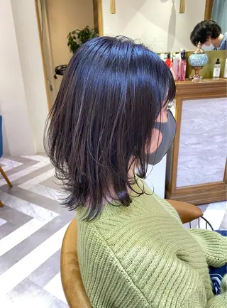 ミディアム カラー レイヤーカット /透明感カラー西田のヘアスタイル