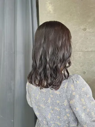 ミディアム カラー パーマ ボブパーマコテ巻き風 パーマNo1深江秀平のヘアスタイル