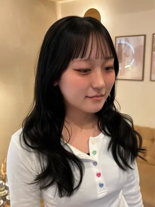 セミロング カラー 暖色/ミルクティー/ レイヤー/yuriaのヘアスタイル