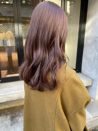 セミロング カラー 🩰オリーブ/ ベージュ松本咲花🩰のヘアスタイル