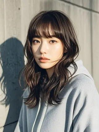 セミロング ウルフカット 811 大阪梅田 ウルフのヘアスタイル