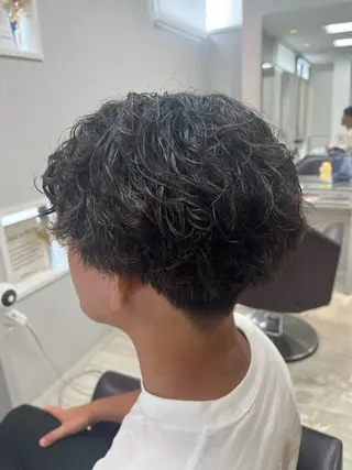 ショート パーマ メンズ 奥野 理香子のヘアスタイル