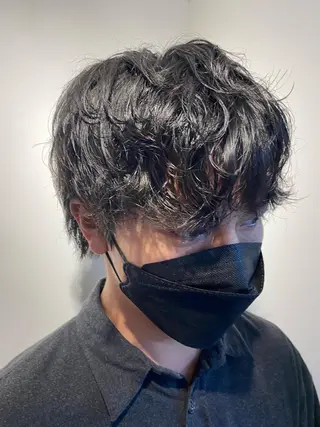 メンズ 波巻きスパイラル/ メンズパーマ/ゆうひのヘアスタイル