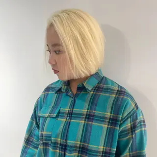ショート カラー ボブ／ブリーチカラー ／ゆづき🌟のヘアスタイル