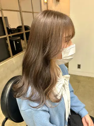 セミロング カラー ヘアアレンジ 🎀暖色カラー🎀 ♡yurika♡のヘアスタイル