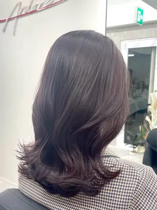 ミディアム カラー 心斎橋/ブリーチなし 髪質改善/レイヤーのヘアスタイル