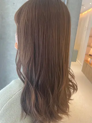セミロング カラー 透明感カラー💐 スズキ　カホのヘアスタイル