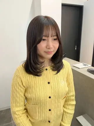 ミディアム カラー esu西梅田所属・ena/ブリーチなし 透け感ベージュ🎀のヘアスタイル