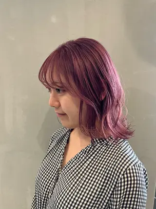 ミディアム カラー ヘアアレンジ みわ/博多 ブリーチ/メンズヘアのヘアスタイル