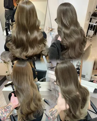 セミロング カラー ヘアアレンジ ✨韓国/外国人風✨ 江原巧のヘアスタイル