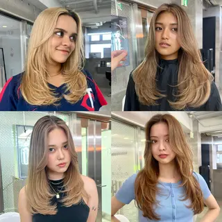 ロング アンナ🦋海外ヘア バレイヤージュのヘアスタイル