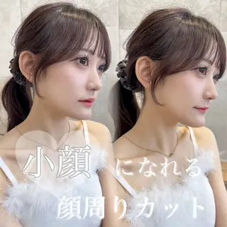 ミディアム カラー 顔周り\エクステ\ 透明感カラー\まりんのヘアスタイル