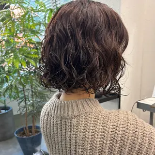 ショート パーマ 髪質改善ストレート /暖色カラー🎀🪞のヘアスタイル