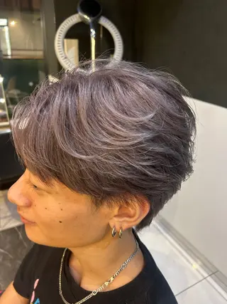 ミディアム カラー メンズ 永田 雄真のヘアスタイル