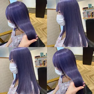 セミロング カラー 艶カラー/韓国顔周り 🎀mamiのヘアスタイル
