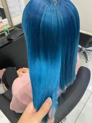 セミロング カラー エクステ ひょう/germeのヘアスタイル