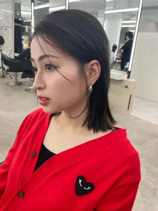 ミディアム ボブ顔周りカット honokaのヘアスタイル