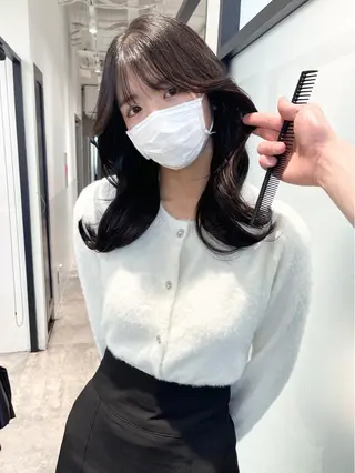 セミロング 韓国レイヤーカット 髪質改善▫️水野有真のヘアスタイル