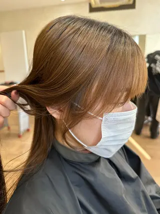 セミロング 艶髪/ブリーチなし Wカラー🌺yuiのヘアスタイル