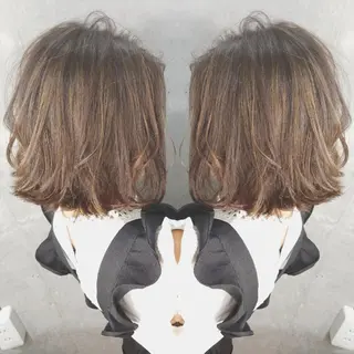 ミディアム カラー パーマ ヘアアレンジ ペスカ豊崎店　沖縄所属・ショート指名No.1 店長　清水のヘアスタイル