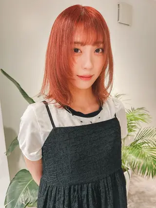 ミディアム カラー レイヤー/ウルフ/ ハッシュカット/ダイのヘアスタイル