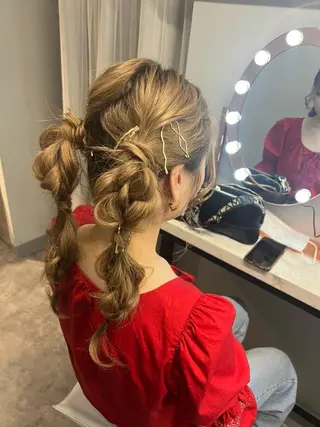 ミディアム カラー ヘアアレンジ パーマ newi grande 横浜店のヘアスタイル