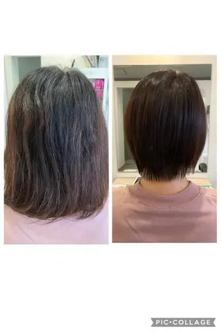 ショート カラー パーマ ブリーチ&ストレート 長谷川勇人のヘアスタイル