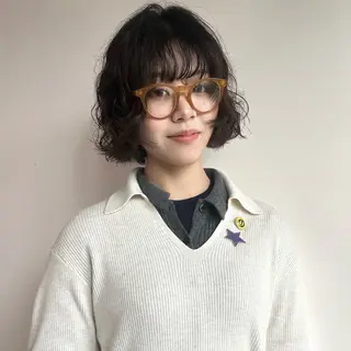 ミディアム カラー パーマ 伊藤ほのか /ショート/パーマのヘアスタイル