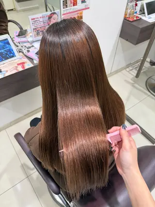 ロング パーマ 艶カラー/縮毛矯正/ ブリーチカラー/みなのヘアスタイル