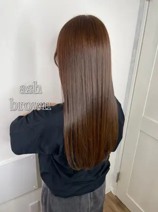 ロング カラー 小顔カット/透明感 カラー/美髪矯正🫧のヘアスタイル