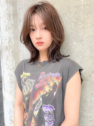 ミディアム カラー パーマ モテ髪クリエイター 【成田修平】のヘアスタイル