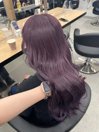 ロング カラー 暗髪🩶ラベンダー/ ブルー/ユウナ🤍のヘアスタイル